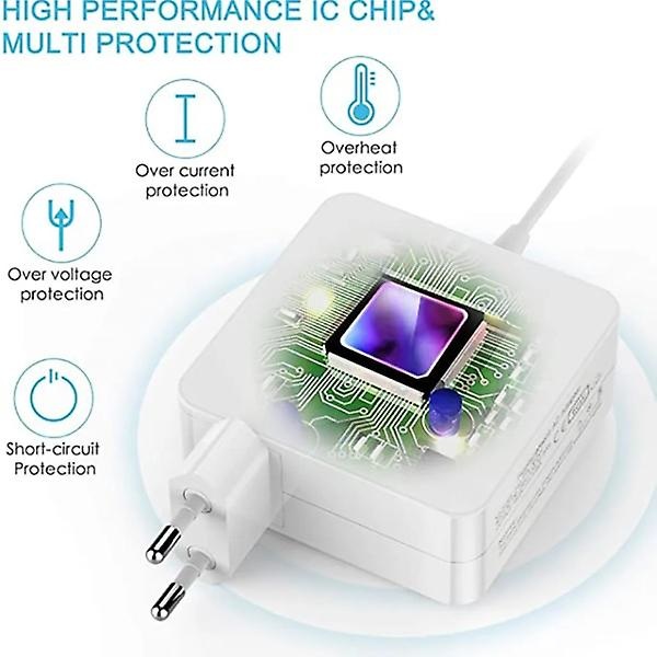 60W EU-kontakt MagSafe 2 T-TIP laddare, laddare för MacBook Pro