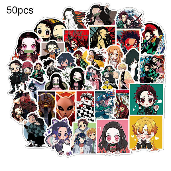 50 st vattentäta anime-graffitidekaler för skateboard, bagage, gitarr, bil