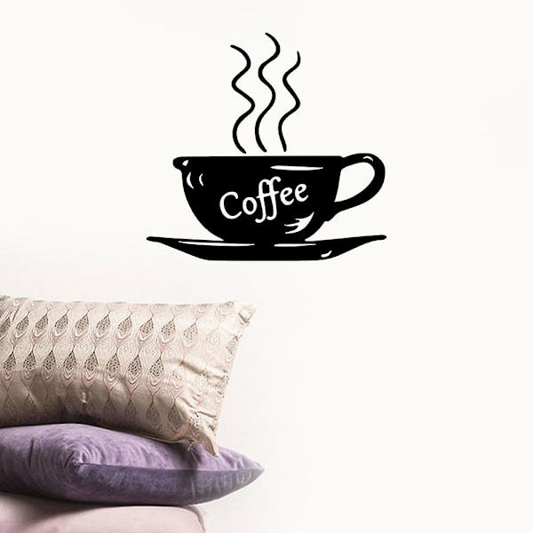 En uppsättning kaffekoppsväggsdekaler, väggdekoration för vardagsrum sovrum kontor kök - väggdekal