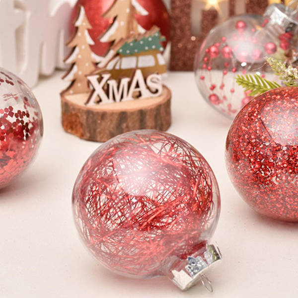 Hängande Hänge Glans Slöja Prydnads Julgran Hängande Julkula Ornament (Rosa)