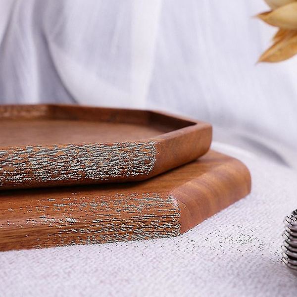 Japanilainen eebenipuu lautanen yksinkertainen kahdeksankulmainen ruokalauta puinen tarjotin, S