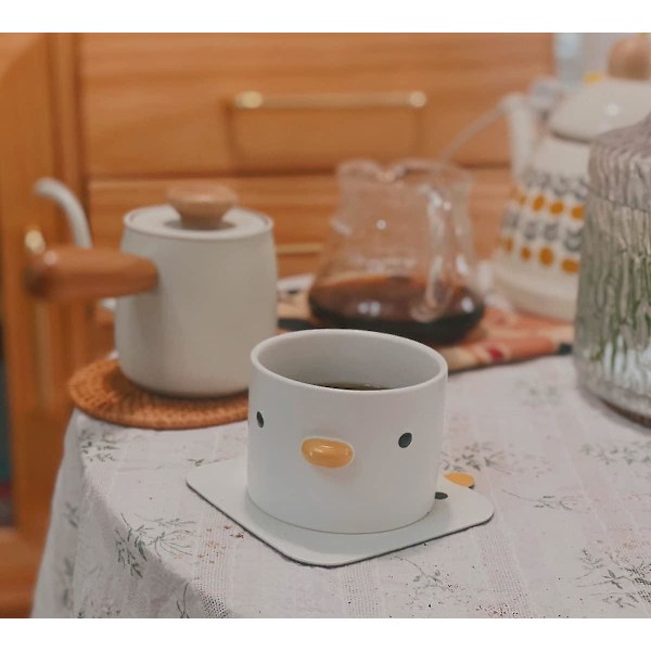 Sjov kylling kaffekop, håndlavet glasur andemug, sikkerhed keramisk mælke latte krus, 210 ml bedste gaver.