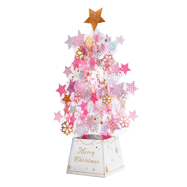 Julekort 3D Tredimensjonalt Kreativ Julegave Krystall Juletre Ornament (B)