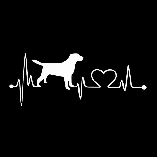 Bildekaler, Labrador Retriever Heartbeat Love Stickers Bilstylingdekorationstillbehör