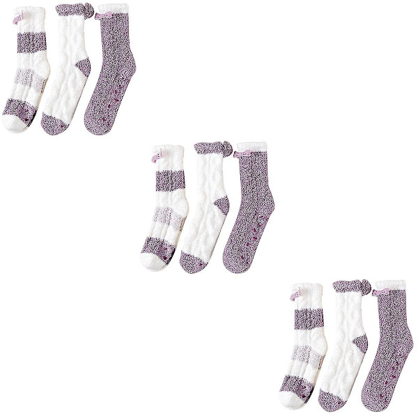 9 Par Höst- & Vintertjocka Varma Mid-calf Söta Strumpor (Som Visas)