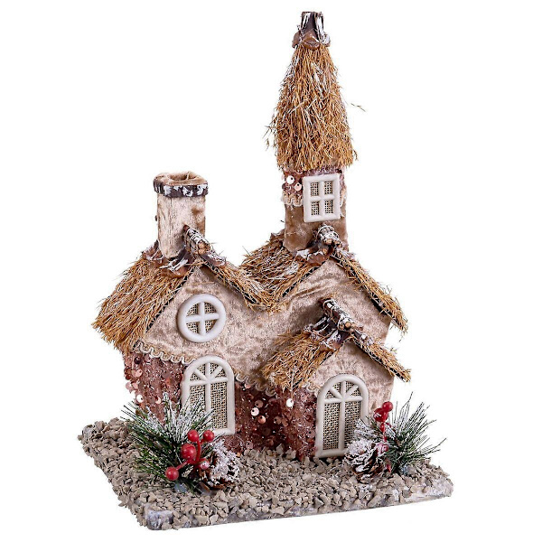 Julgranskula Multifärgad Naturlig Polyfoam Hus 20 x 16 x 28,5 cm