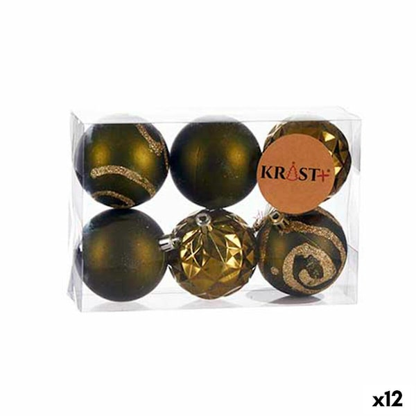 Set med julgranskulor Grön Plast Ø 6 cm (12 stycken)