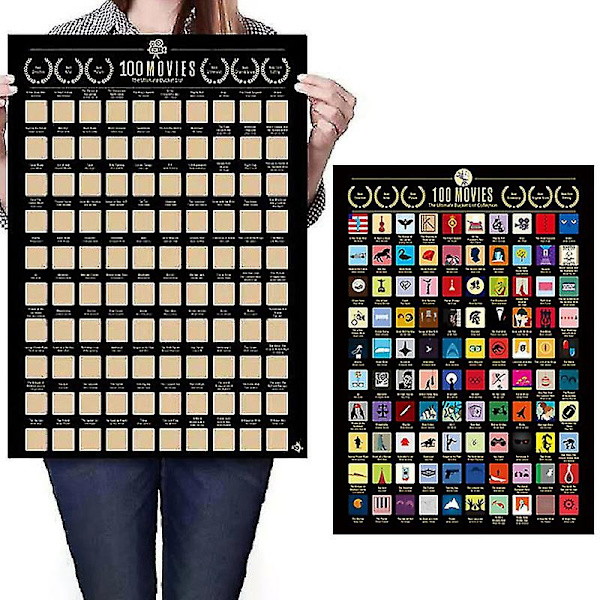 100 Filmer Skrapelodd Filmplakat Veggdekorasjon For Film Elskere N