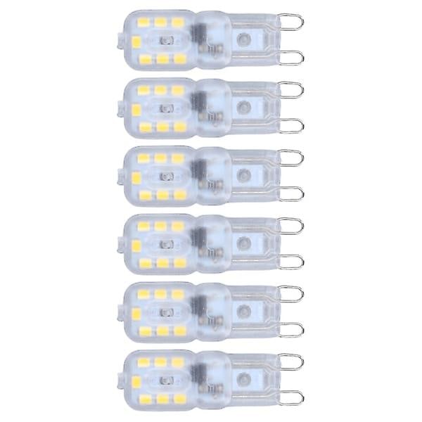 G9-lampa Dimbar ögonskydd Energisparande 14 LED 3W lampa för ljuskrona bordslampa 6 st naturligt ljus 220V