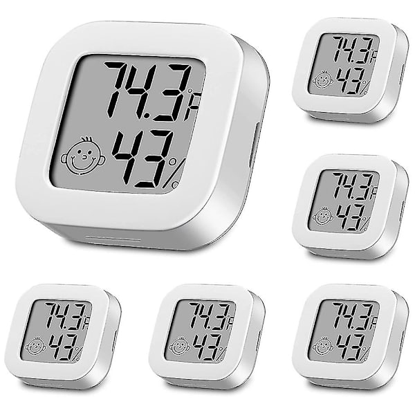 6 stycken Fuktighetsmätare Fuktsensor Inomhus Termometer Hög Noggrannhet Temperatur Och Fuktighet