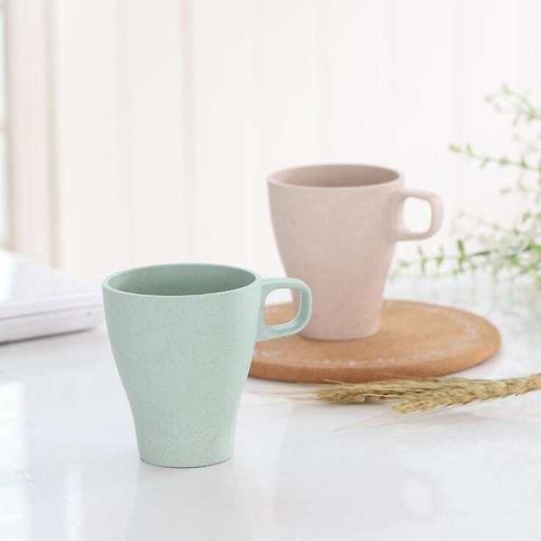 Bambu kaffekopp utan melamin - lätt och robust som tecamping eller barnmugg - set med 4 grön blå beige rosa bpa gratis diskmaskinssäker