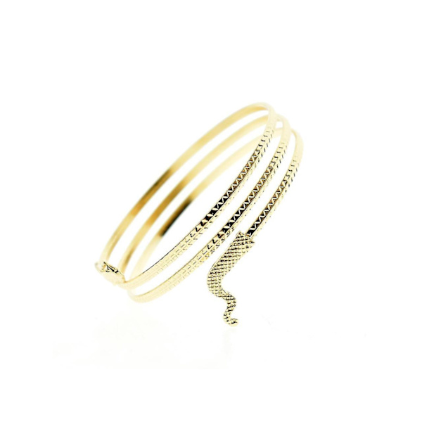 Guldarmband Armband Dam Snake Mönster Arm Wrap Justerbar