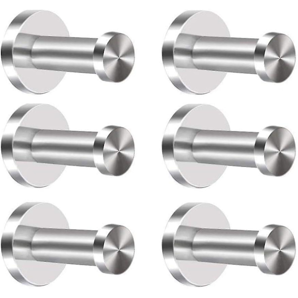 Klädkrok 6 st 304 Rostfritt Stål Dörrkrokar Väggmonterad Klädkrok Rock Krok Krom Cylinder Handdukskrok Heavy Duty Klädhängare