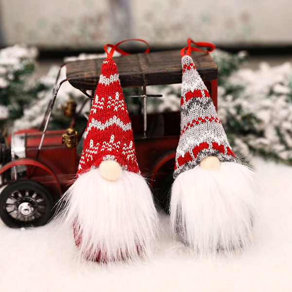 Julgransdekoration Ansiktslös Dockform Hängande Jul Lätt Vikt Vit Skägg Tomte Docka för Hem (C-Stil)