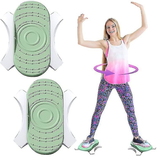 Twisting Board Twisting Waist Disc Body Shaping Twisting Waist Exercise Machine Cardio Exercise Twist Board Wobble Fitness Fit Waist Exercise（Grön)