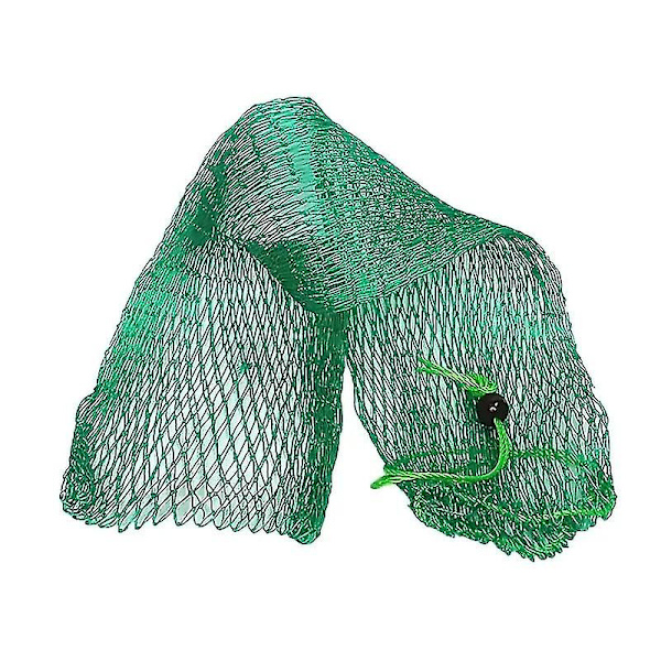 Grønn sammenleggbar nylon fiskenettpose nettlomme fiskeholdenett, dybde 100 cm