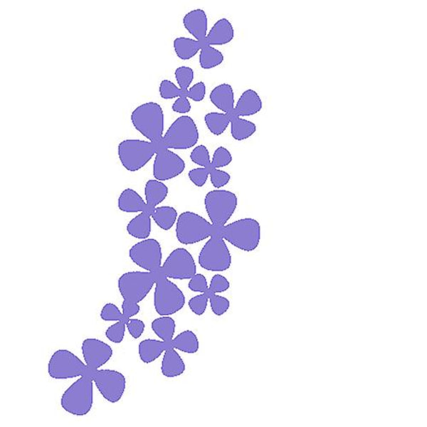 12 st Väggdekaler för Heminredning, Snygga 3D-blommor i Akryl, Klöverkonst, Väggklistermärken (Lila)