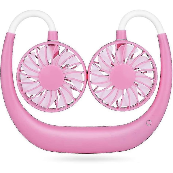 Usb Fläkt Portabel Handsfree Halsbandsfläkt Rosa, 3 Hastighetsinställningar 360 Justerbar Gåva C