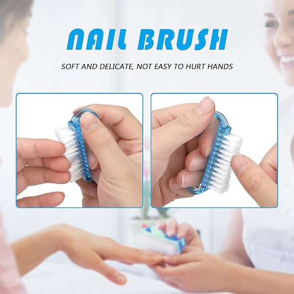 4-pack nagelborstar, plastborste för handnaglar