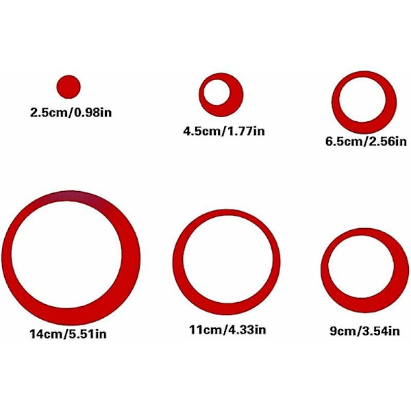 Akryl cirkel spegel väggdekaler, badrum väggdekaler (röd/24 st)