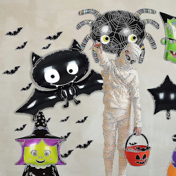 Halloween Bat Folieballon, Genanvendelig Sort Bat Mylar Ballon Halloween Rekvisitter Børns Legetøj