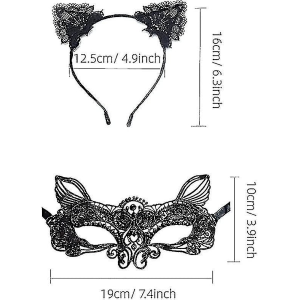 Kissan naamio ja korvakoristeet naisille naamiaisiin Halloween-naamioasuun Catwoman-tarvikkeet