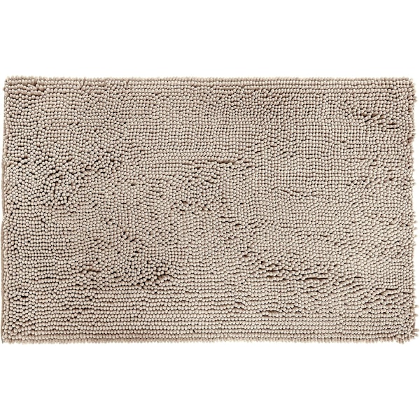 Halkskyddad badrumsmatta i mikrofiber med hög lugg 40 x 60 m Beige