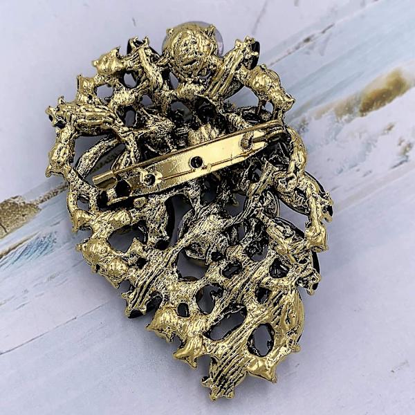 Rhinestone Statement Brossi Pin Kukka Mekko Asuste