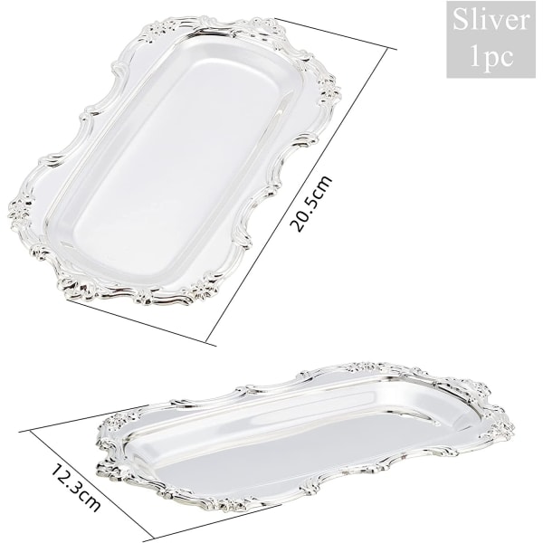 Silver Rektangulär Bricka