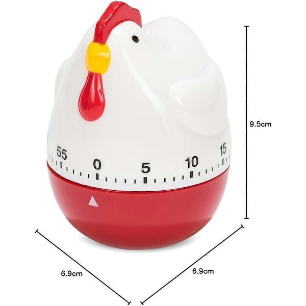 Kök Timer Kyckling 9 Cm, Flerfärgad, One Size