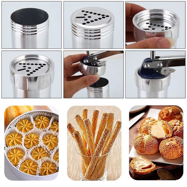 Kake- og kjeksmaker - Cookie Press Maskin med 20 Kjeksdisker og 4 Glasurtupper for Kakedekorasjon og Kjeksbaking