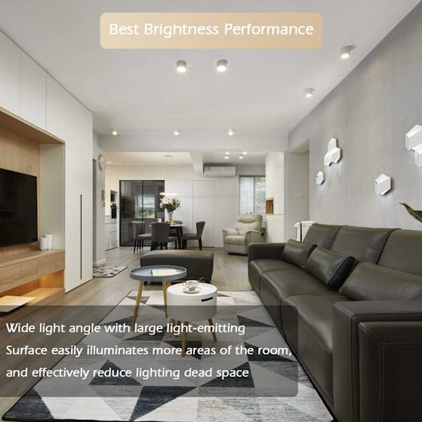 Justerbar LED-infälld spotlight ??80x50mm taklampa rund vit?? Infälld