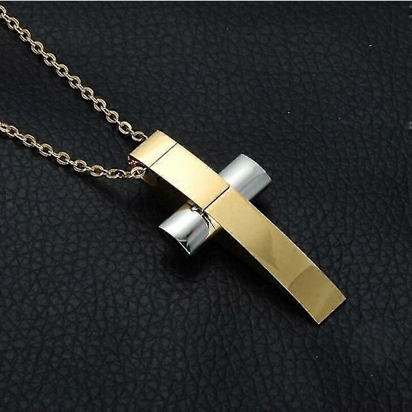 Klassiskt kristet inlagt zirkonkors hängsmycke halsband trend religiös amulett halsband smycken för män kvinnor