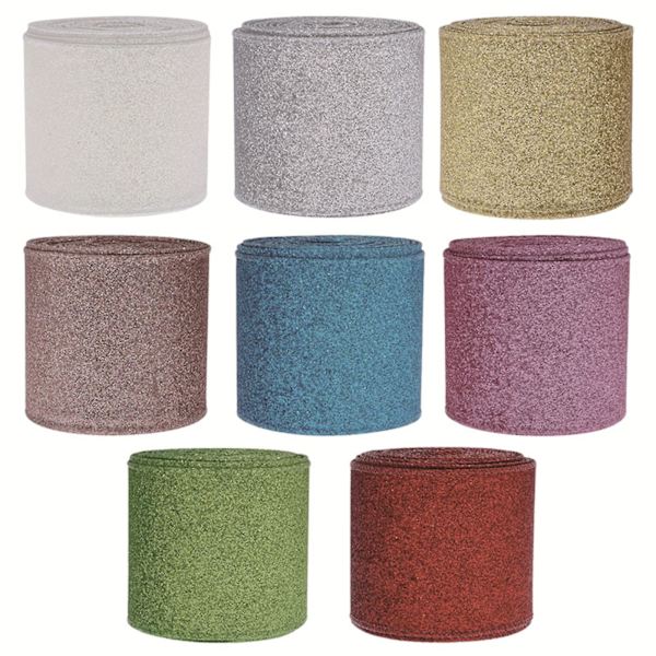 4cm/6cm Julband Glitter Hög Glans Flerfärgad Presentförpackning Scenlayout Stor Rosett Tillverkning Julgran Band (6 cm, Röd)