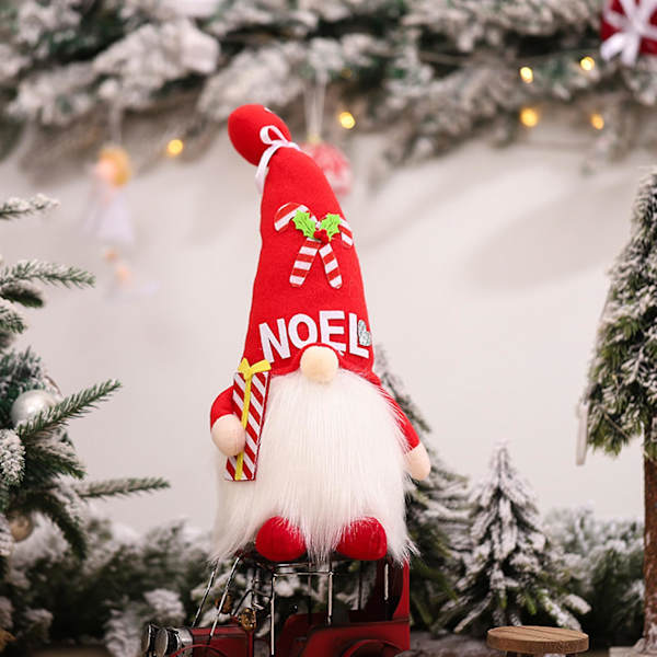 Ansiktslös Docka Kreativ Lätt Mjuk LED-Glödande Tomte Docka Juldekoration för Hemmet