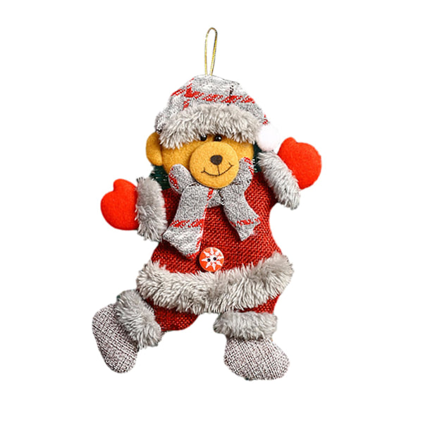 Julgranshänge med snöre Söt tecknad tomte snögubbe älg dockhänge (H)