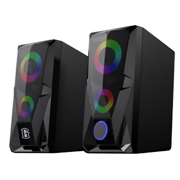 Datorhögtalare K7 Högtalare 7 Färgers LED-effekt Högkvalitativt HD-ljud Ljusstark RGB Skrivbord