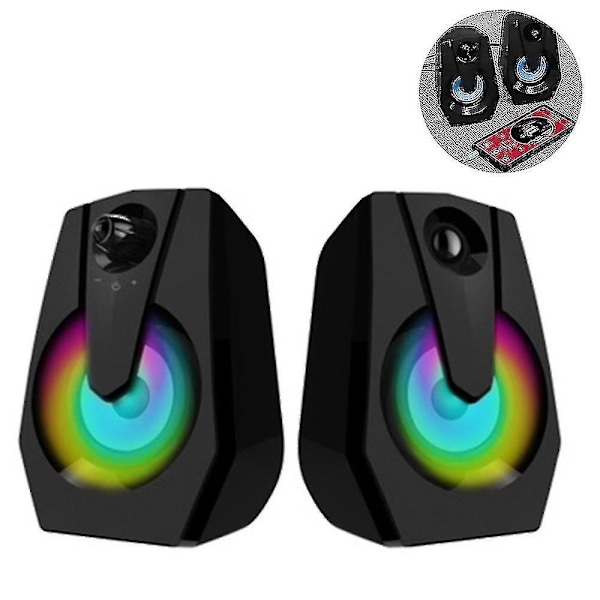 Datorhögtalare, Stereo 2.0 USB Multimedia Högtalare med LED/volym
