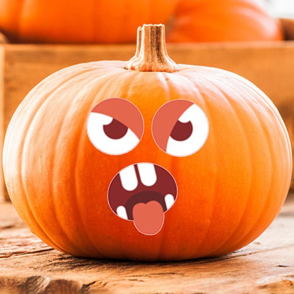 Dekorationsstickers Pumpa Ansiktsmönster Lätt att Klistra Pappersgodispåsar Dekaler Halloween Dekoration (4)