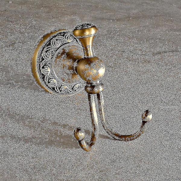 Robe Hook Retro Mässing Badkrok 2 Krokar Badrumstillbehör Set Pappersrullehållare Antik Mässing Finish Väggmonterad Guldvåg