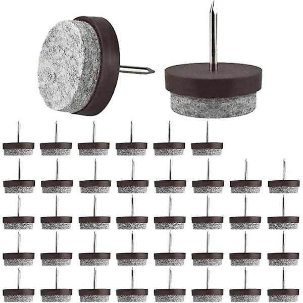 Stolskydd, Filtskruvglid, 40 st Spikmöbler Glid, Stolspikglid, 21mm Runda Glid Stolsbuffert, Filtmöbelglid Möbel B