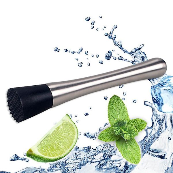Rustfrit stål cocktail muddler, citronkegle til barberet ishammer