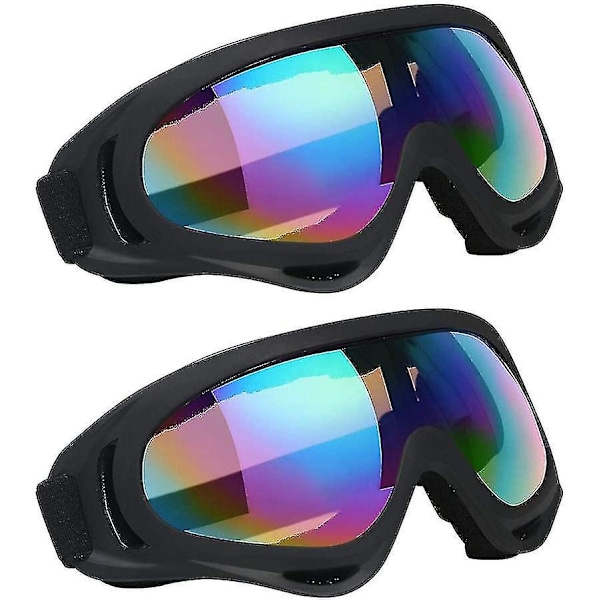 2 par Skidglasögon Snowboardglasögon, Snöskoter Motorcykelglasögon Skidglasögon Skyddsglasögon Linser Dammskydd, UV-skydd, Anti-dimma, Vindtät Fo