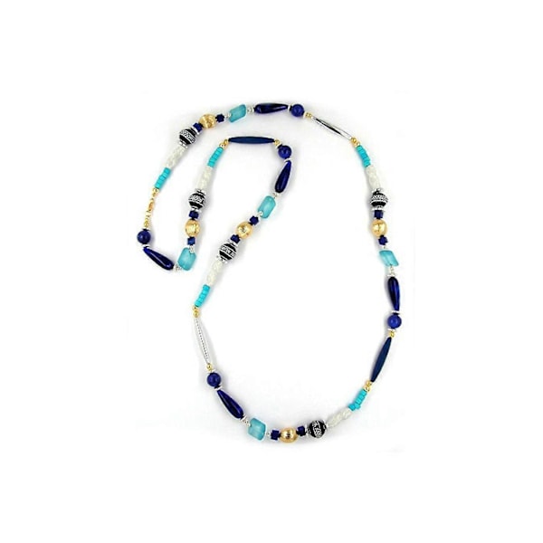 Halsband Pärlor Blå-turkos 110cm - Gl03672