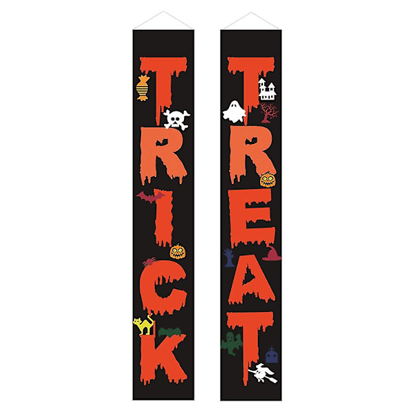 Halloween-banderoller Dörrgardin 1 Par Bakgrundsflagga Inomhus Utomhus Vägg Dörr (Stil 3)