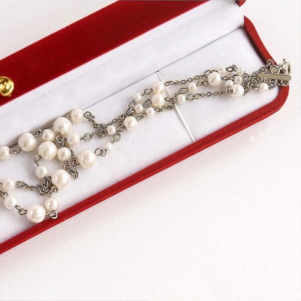 Vita pärlor glaspärlor, paket med 440 runda pärlor, för smyckestillverkning