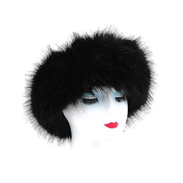 Vinter Hodebånd for Kvinner - Tykk, Plysj, Bredt Hodebånd med Elastisk Regnbuefarget Ørevarmer Øremuffer for Fest, Vindtett og Fluffy for Hodeinnpakning
