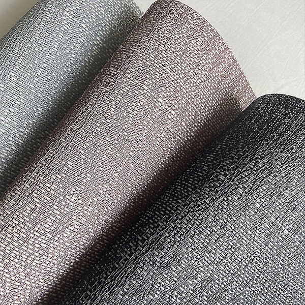 3 kpl PVC- ja polyesteriruokailualuset, 30x45cm (musta, pinkki-harmaa, sininen-harmaa)