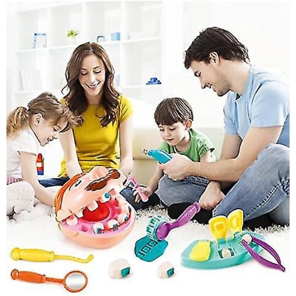 Täydellinen Kraft Kids Little Dentist Play Dough -leikkiseti - Leikkilääkäriporakone ja täyttösetti - Playdough-leikkiseti