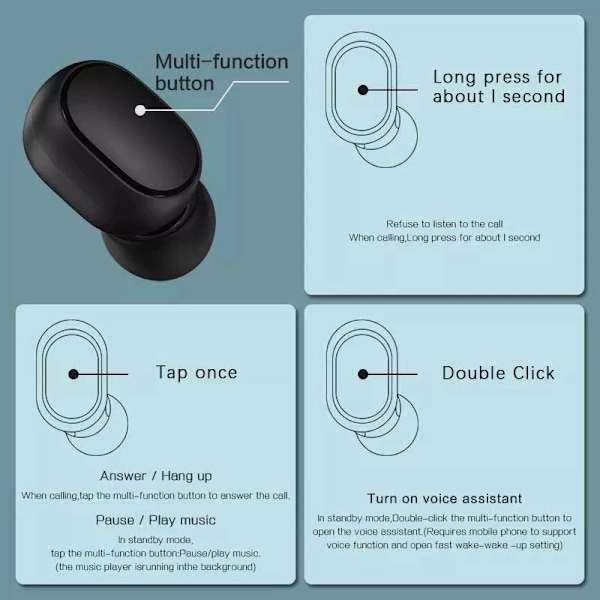 Trådlösa Bluetooth-hörlurar med mikrofon
